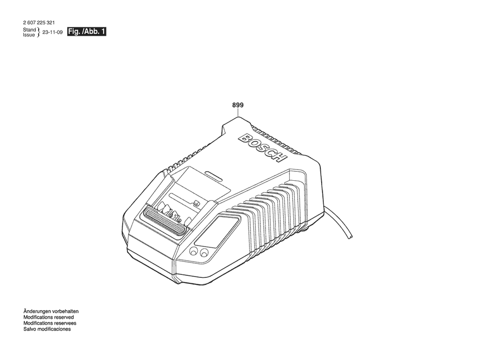 Diagram 1 Diagram and Parts List for BC630 2607225327 Bosch Charger