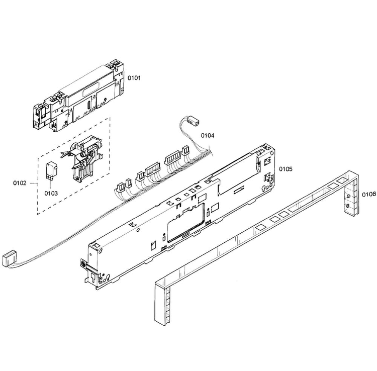 Control Panel Diagram and Parts List for SHX98M09UC 46 Bosch Dishwasher