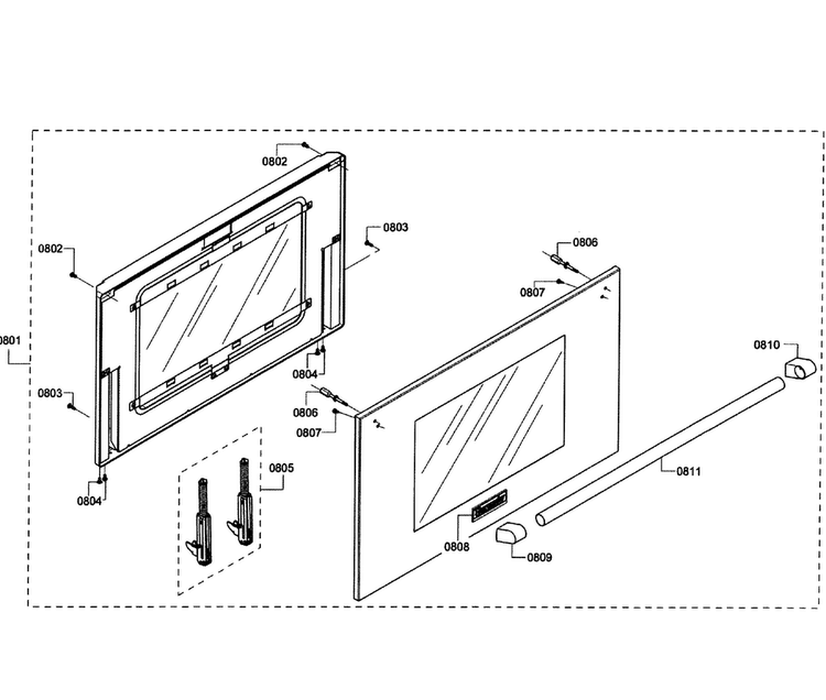 Door Assy Diagram and Parts List for PRD366GHU 07 Thermador Range
