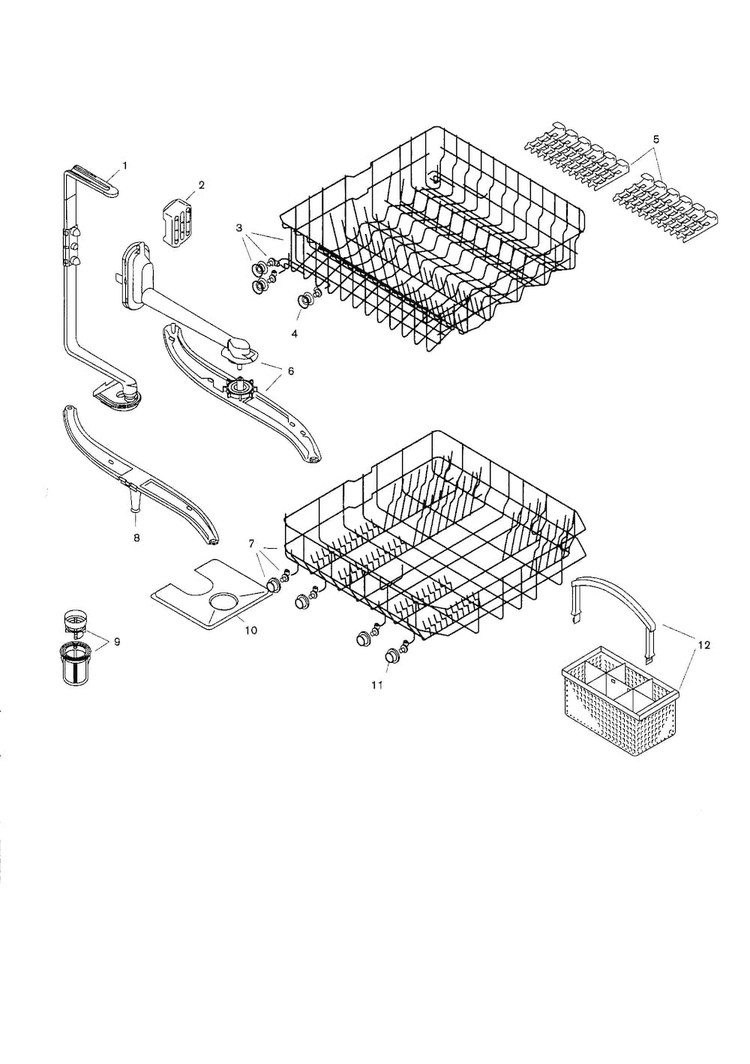 Racks Diagram and Parts List for SHU4036UC 06 Bosch Dishwasher