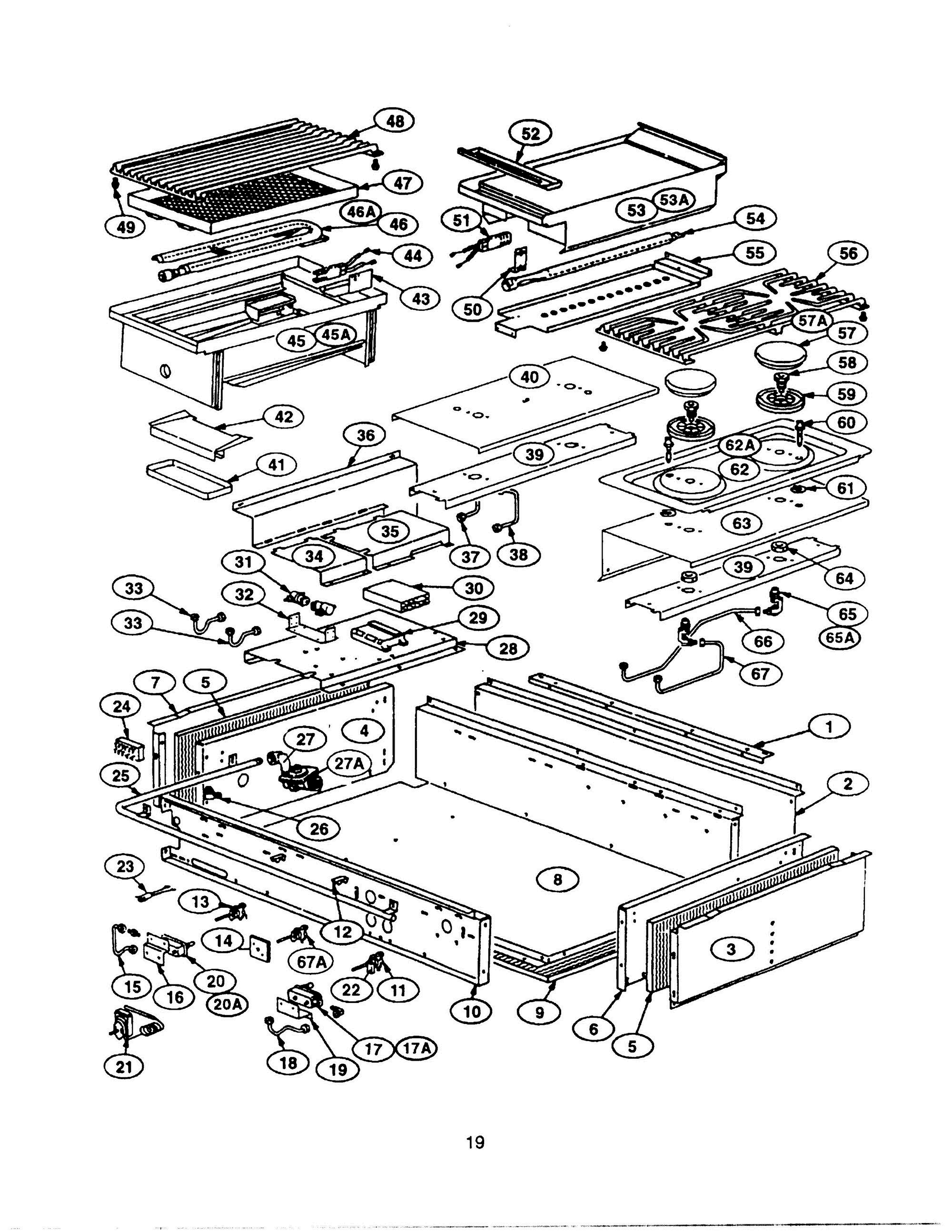 18 - BURNER BOX Diagram and Parts List for PCS484GD  Bosch Range