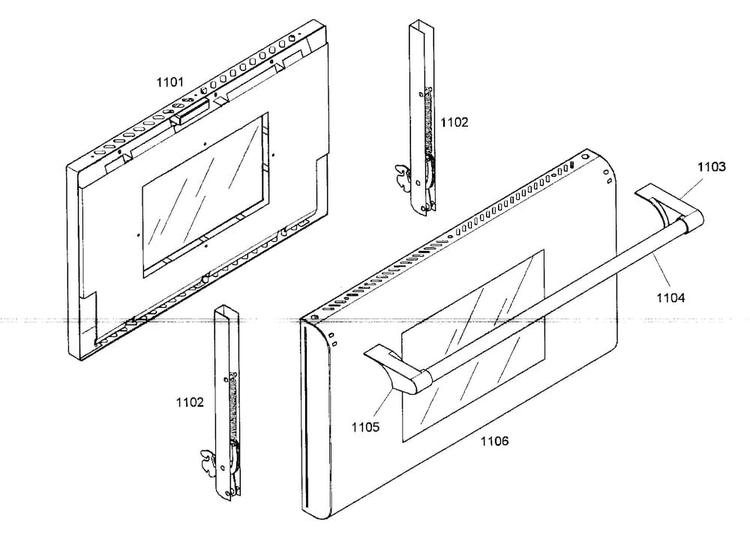 Large Oven Door Diagram and Parts List for PRD484EEG01  Thermador Range