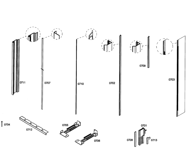 Trim Assy Diagram and Parts List for T36IT71NNP 12 Thermador Refrigerator