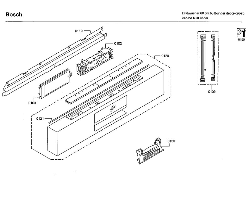 Control Diagram and Parts List for SHE9PT55UC D5 Bosch Dishwasher