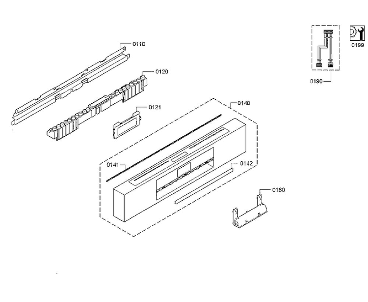 Control Panel Diagram and Parts List for SHEM78WH5N 30 Bosch Dishwasher