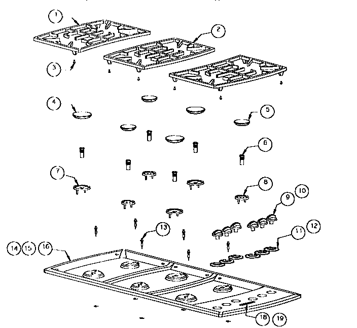 Section 5 Diagram and Parts List for SCG456RW  Thermador Cooktop