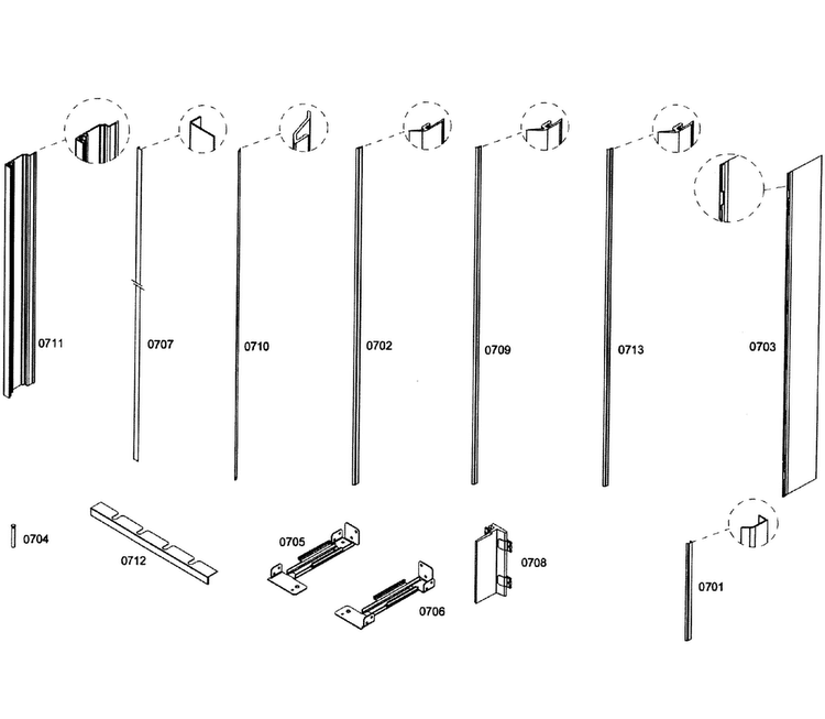 Frames Diagram and Parts List for T36IT71NNP 01 Thermador Refrigerator