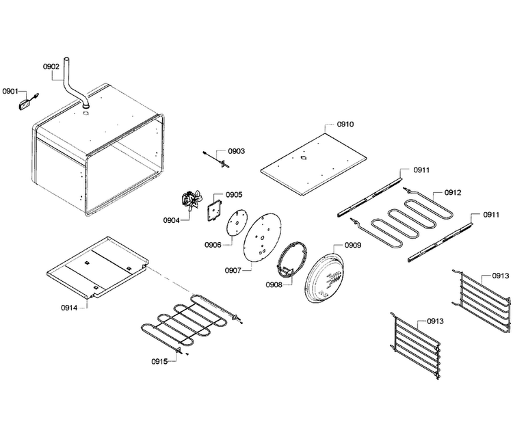Large Oven Diagram and Parts List for PRD486GDHC 05 Thermador Range