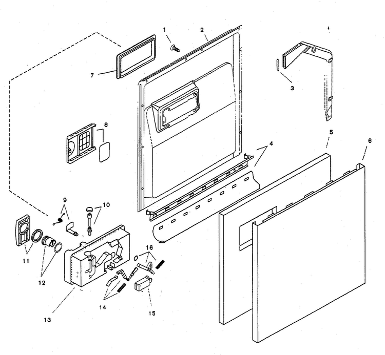 Door Assy Diagram and Parts List for SHU3305UC 06 Bosch Dishwasher