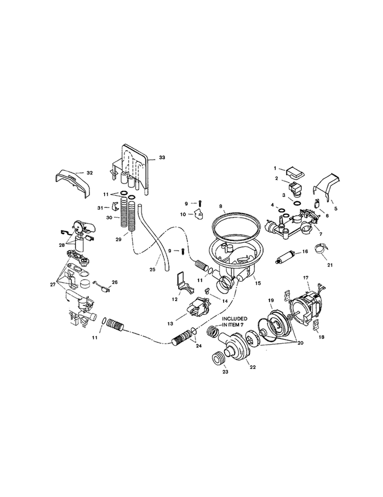 Component Assemblies Diagram and Parts List for SHI4302UC 12 Bosch Dishwasher