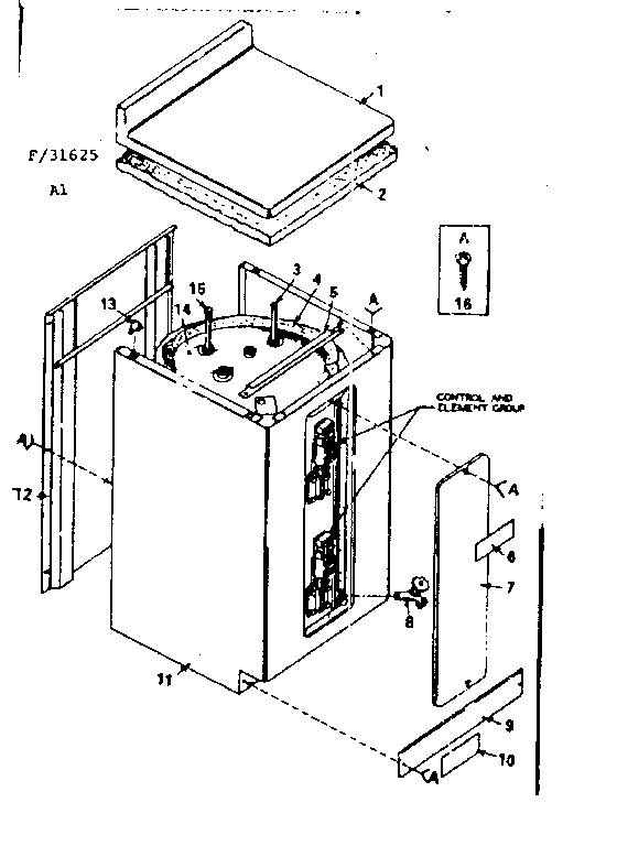 Replacement Parts Diagram and Parts List for 15331625  Kenmore Water Heater