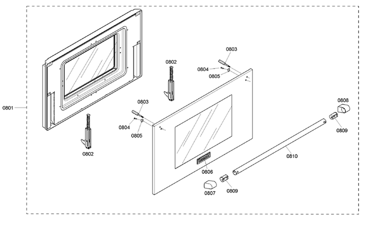 Door Assy Diagram and Parts List for PRD366EHC 03 Thermador Range