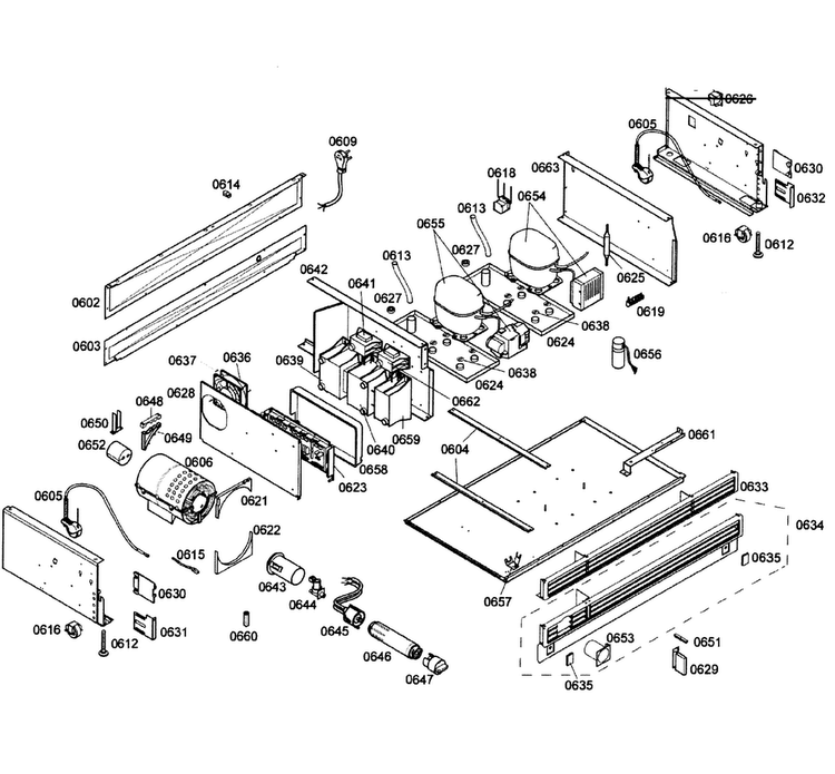 Compressors Diagram and Parts List for T36IT71NNP 01 Thermador Refrigerator