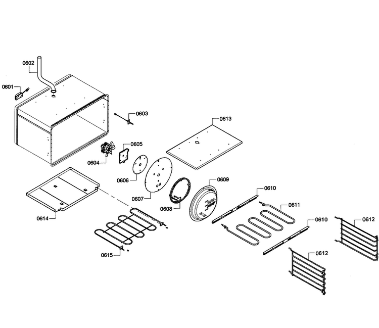 Oven Assy Diagram and Parts List for PRD366GHU 04 Thermador Range