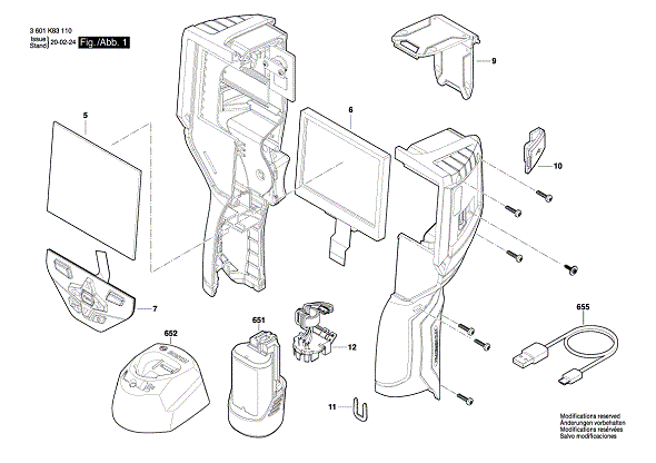 Bosch 3601k83110 Diagram and Parts List for 3601K83110  Bosch Miscellaneous