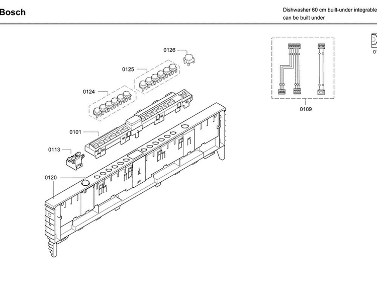 Control Panel Diagram and Parts List for SHX7ER55UC 55 Bosch Dishwasher
