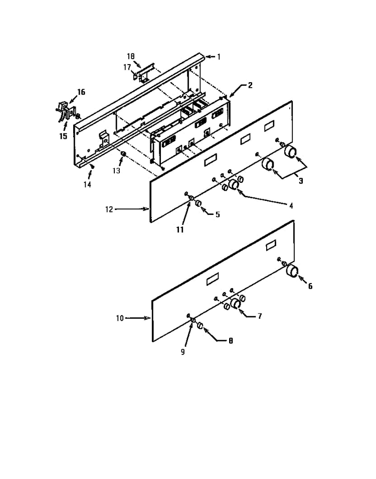 Control Panel Diagram and Parts List for CT227N-01  Thermador Wall Oven