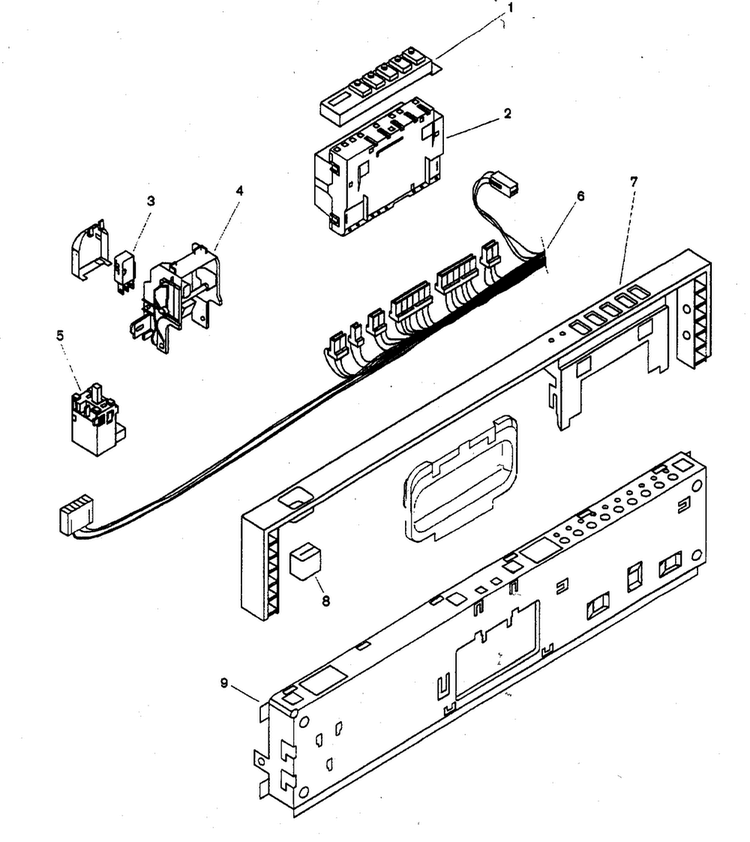 Fascia Panel Diagram and Parts List for SHU9922UC 12 Bosch Dishwasher