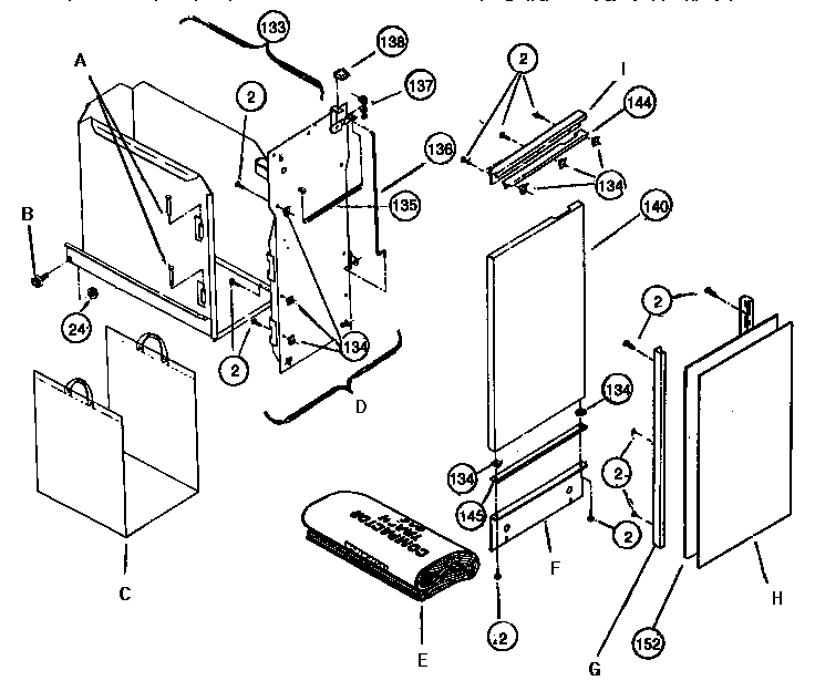 Door & Accessories Diagram and Parts List for TMC30B  Thermador Trash Compactor