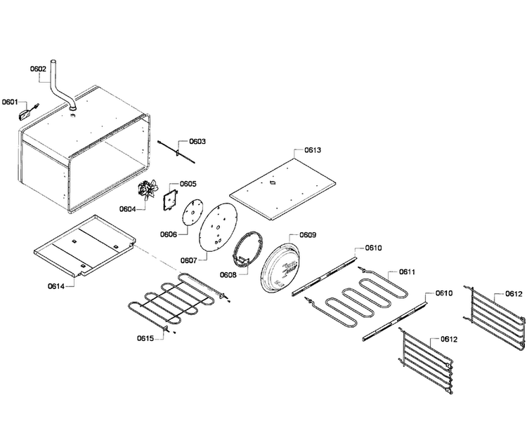 Oven Assy Diagram and Parts List for PRD366GHC 01 Thermador Range