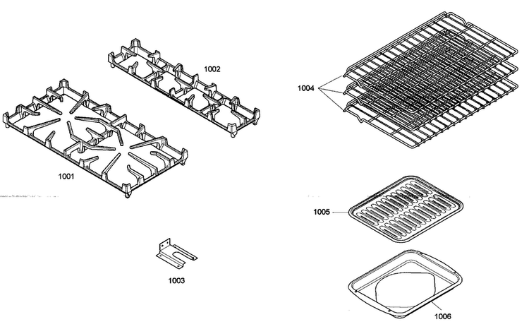 Racks Diagram and Parts List for PRL304EG02  Thermador Range