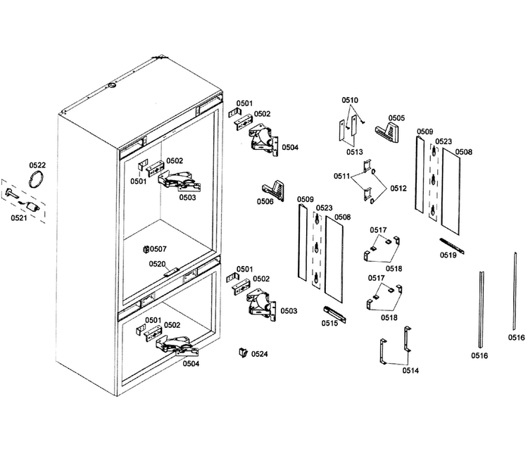 Cabinet 2 Diagram and Parts List for T36IT71NNP 01 Thermador Refrigerator