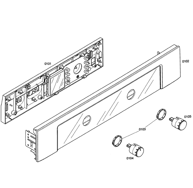 Control Panel Diagram and Parts List for HBL3460UC 02 Bosch Wall Oven