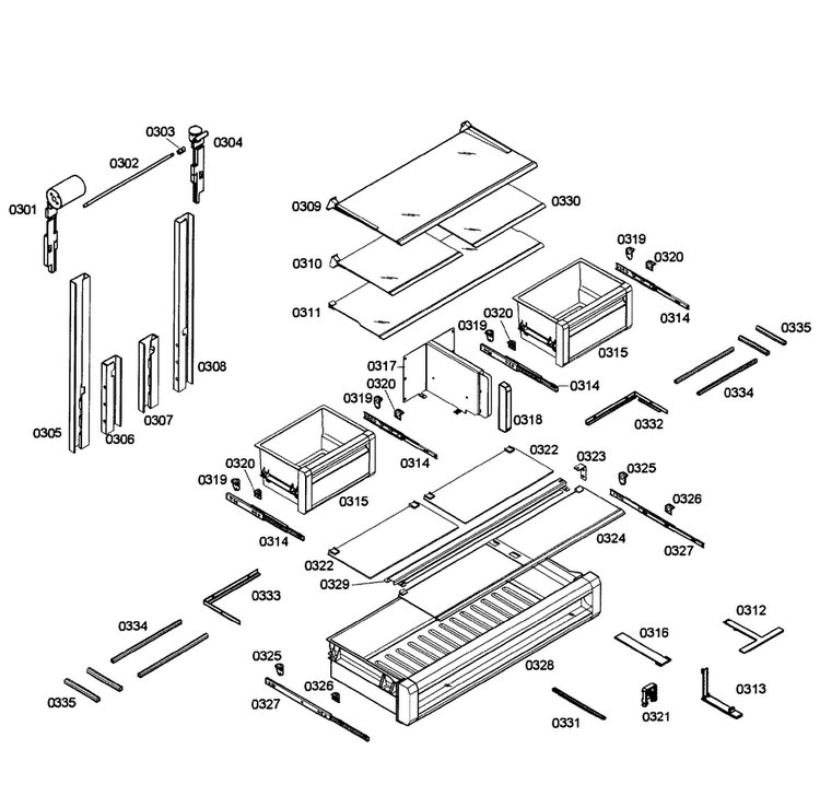 Refrigerator Diagram and Parts List for T36IT71NNP 10 Thermador Refrigerator