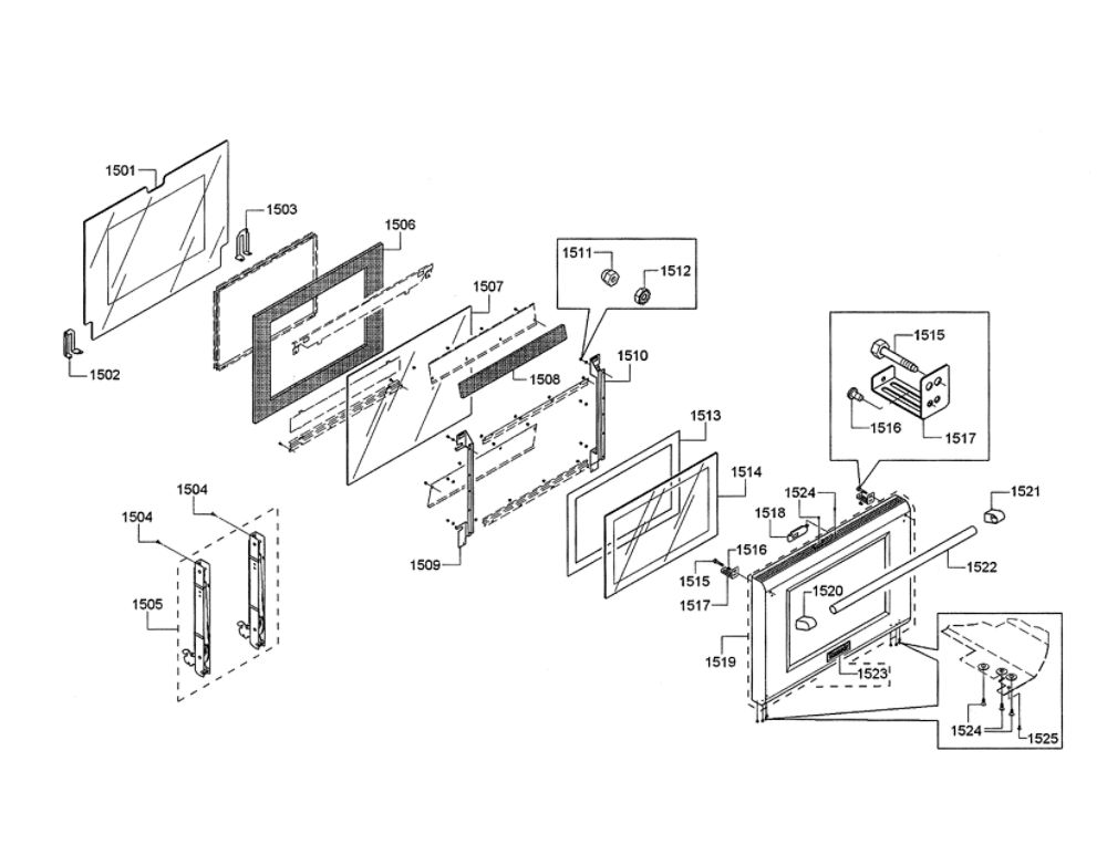 Door 2 Diagram and Parts List for PRD48JDSGU 08 Thermador Range