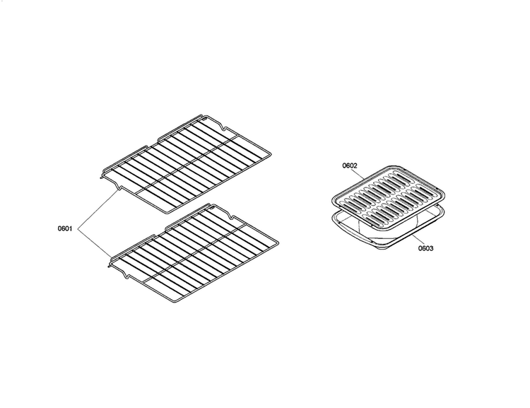 Rack/grill Grid Diagram and Parts List for HBL3350UC 01 Bosch Wall Oven