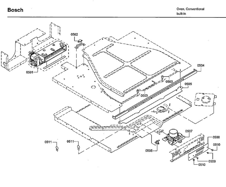 Latch 2 Diagram and Parts List for HBL8661UC 02 Bosch Wall Oven