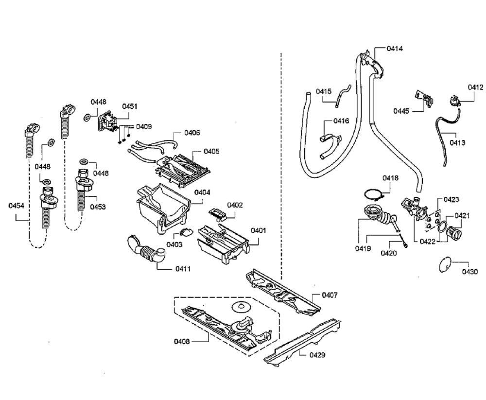 Dispenser/Pump Diagram and Parts List for WAT28401UC 09 Bosch Washer