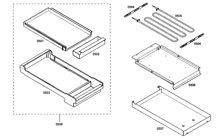 Grille Diagram and Parts List for PRG364EDH01  Thermador Range
