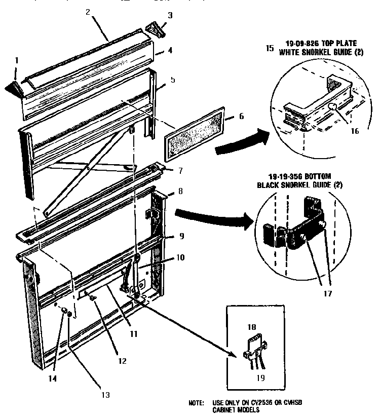 Cv 2230 Ventilator Intake Diagram and Parts List for CCV36  Thermador Cooktop