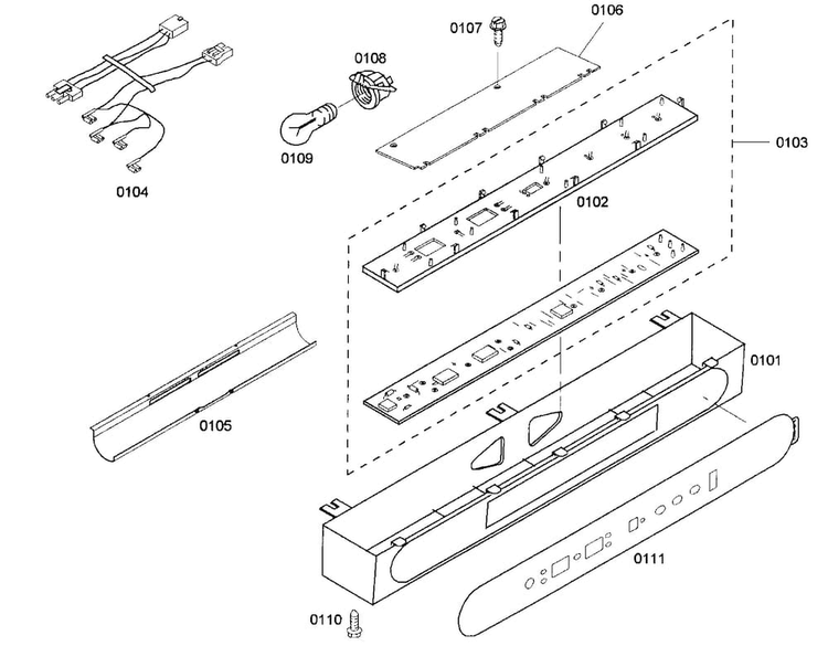 Control Asy Diagram and Parts List for KBUIT4275E 01 Thermador Refrigerator