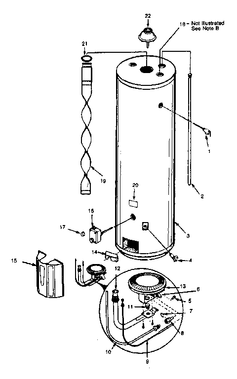 Replacement Parts Diagram and Parts List for 153332571  Kenmore Water Heater