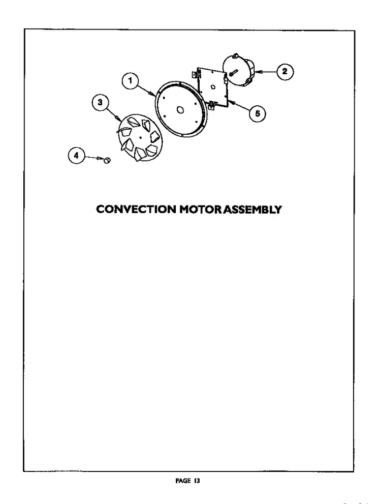 Convection Motor Assembly Diagram and Parts List for C301U  Thermador Range