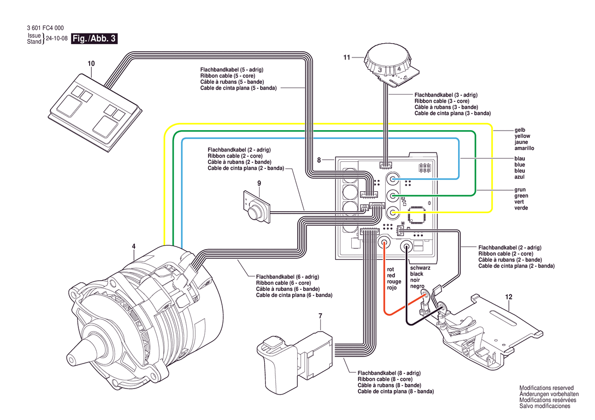 Figure 4 Diagram and Parts List for 3601FC4010 GSA18V-126 Bosch Reciprocating Saw