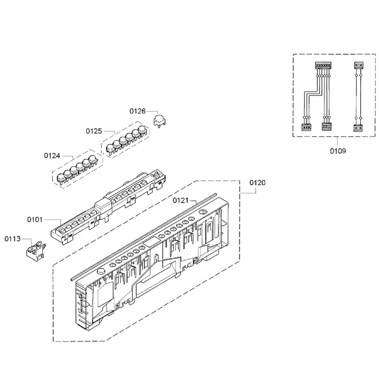 Control Panel Diagram and Parts List for SPX5ES55UC 15 Bosch Dishwasher