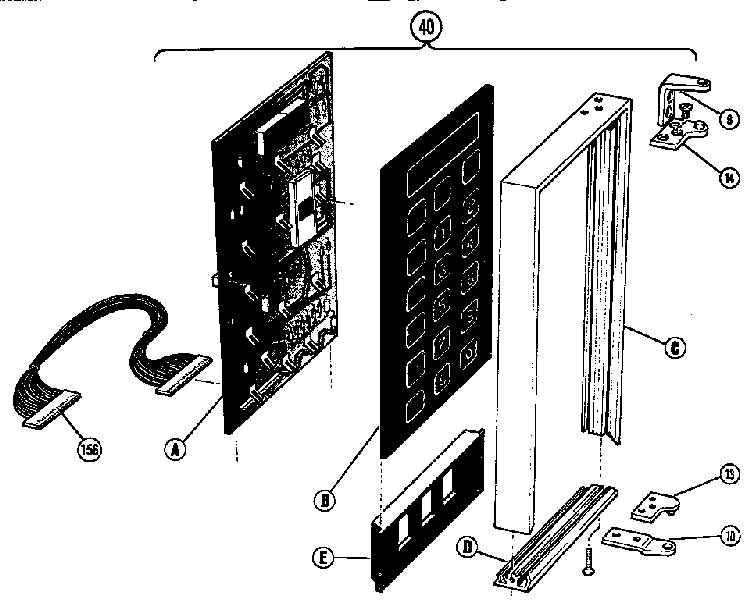 Microwave Power Compartment Door Diagram and Parts List for MTR217  Thermador Microwave