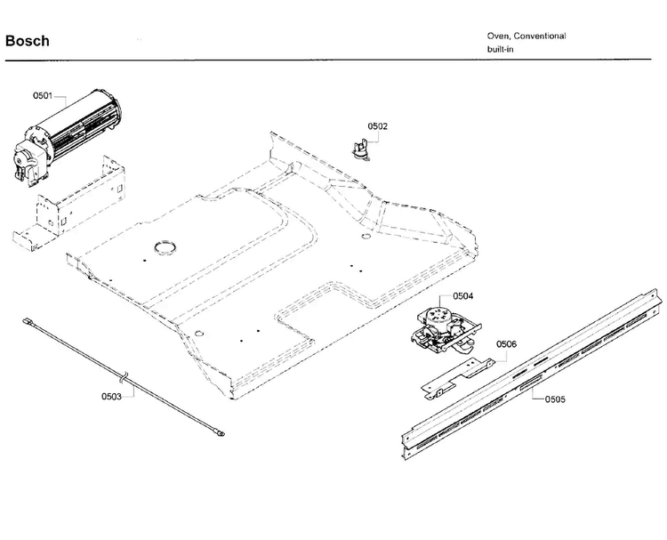 Latch 2 Diagram and Parts List for HBL5650UC 08 Bosch Wall Oven