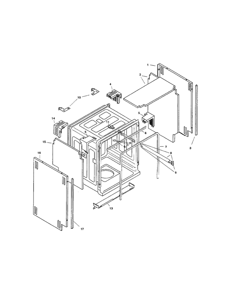 Tank Assembly Diagram and Parts List for SHI6802UC 11 Bosch Dishwasher