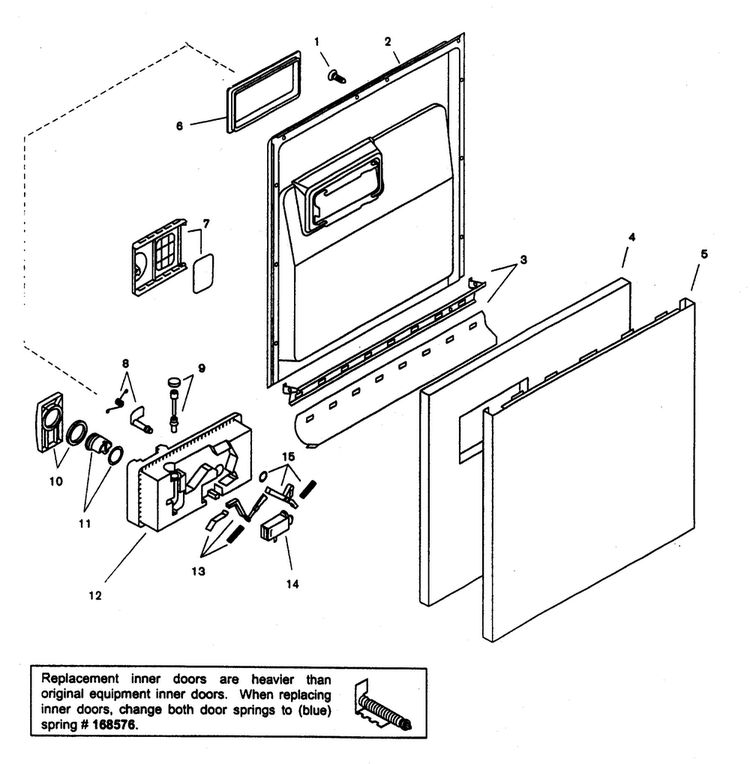 Door Assy Diagram and Parts List for SHU33AC06UC 14 Bosch Dishwasher