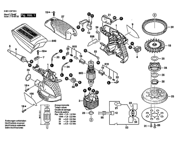 Bosch Ros20vsk Diagram and Parts List for ROS20VSK  Bosch Sander Grinder