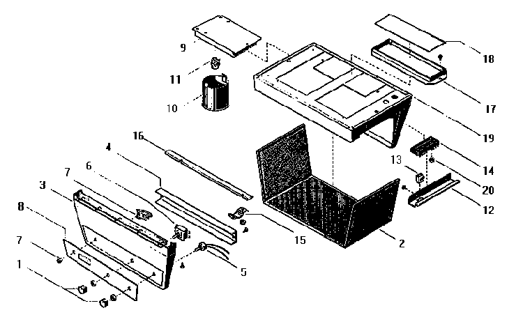 Control Housing Diagram and Parts List for VCH-7A  Thermador Range Hood