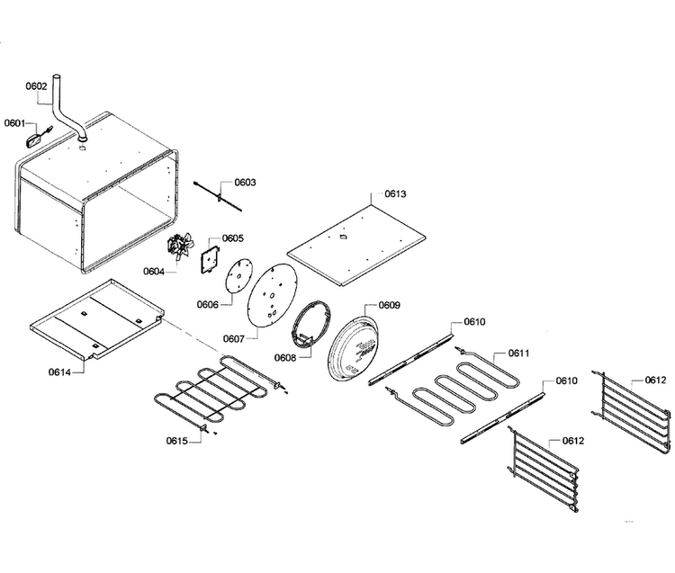 Oven Assy Diagram and Parts List for PRD304GHC 01 Thermador Range