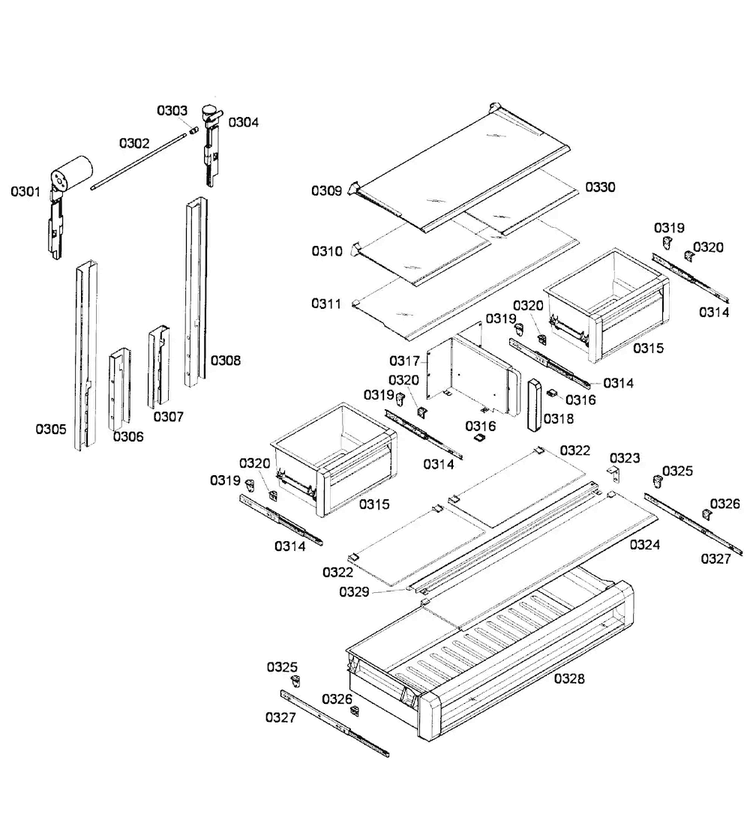 Refrigerator 2 Diagram and Parts List for T36IT71FN 02 Thermador Refrigerator
