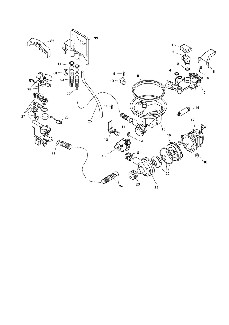 Component Assembies Diagram and Parts List for SHU3016UC 06 Bosch Dishwasher