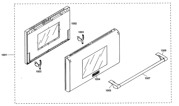 Door Assy Diagram and Parts List for PRL364EDG02  Thermador Range