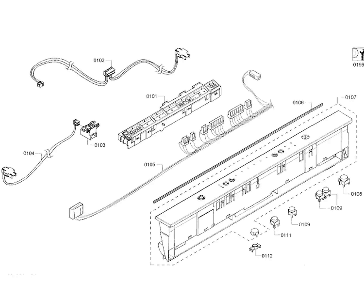 Control Panel Diagram and Parts List for SHX3AR75UC 06 Bosch Dishwasher